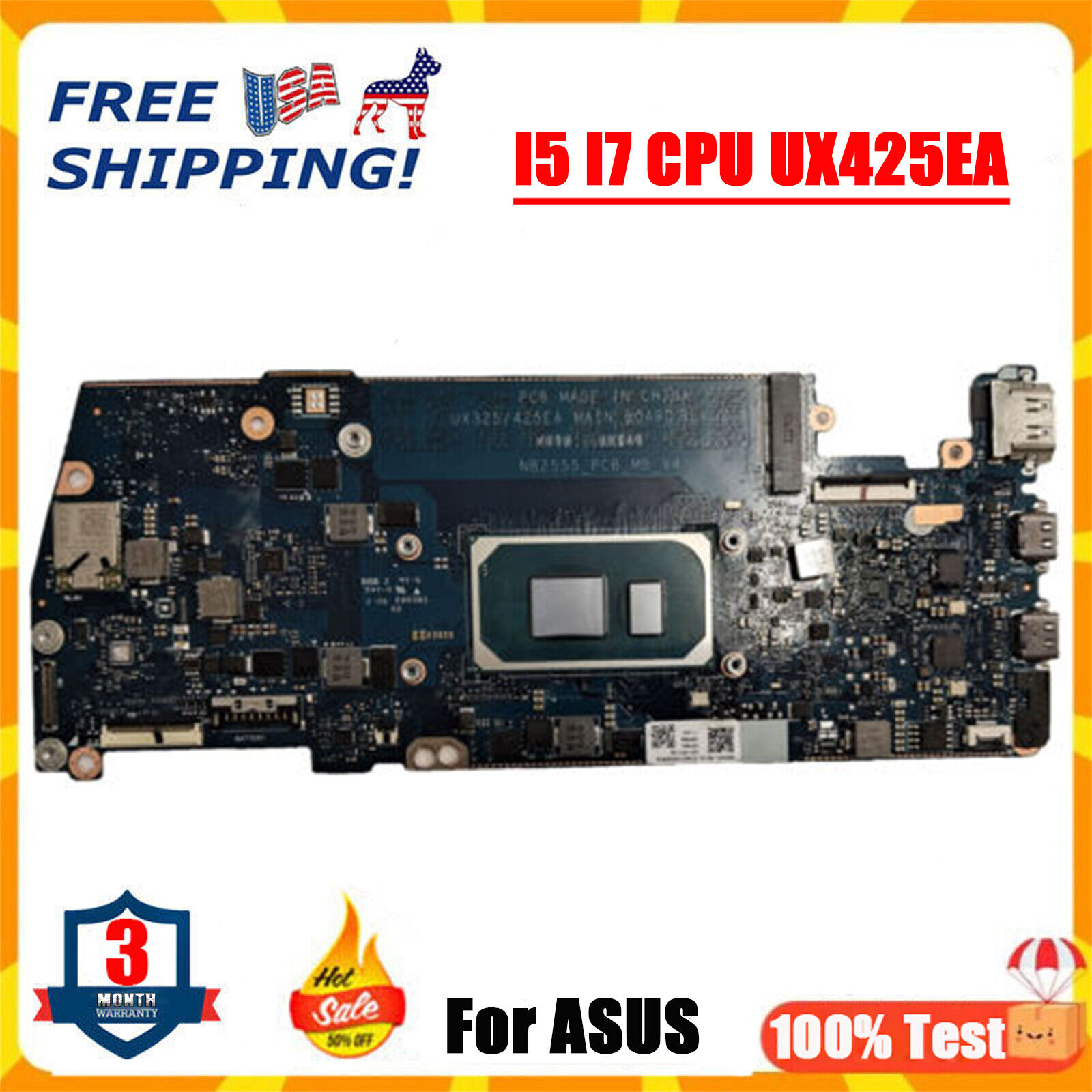 FOR ASUS ZENBOOK 14 13 UX425EA UX325EA UX425E MOTHERBOARD I5 I7 CPU 8G 16G RAM