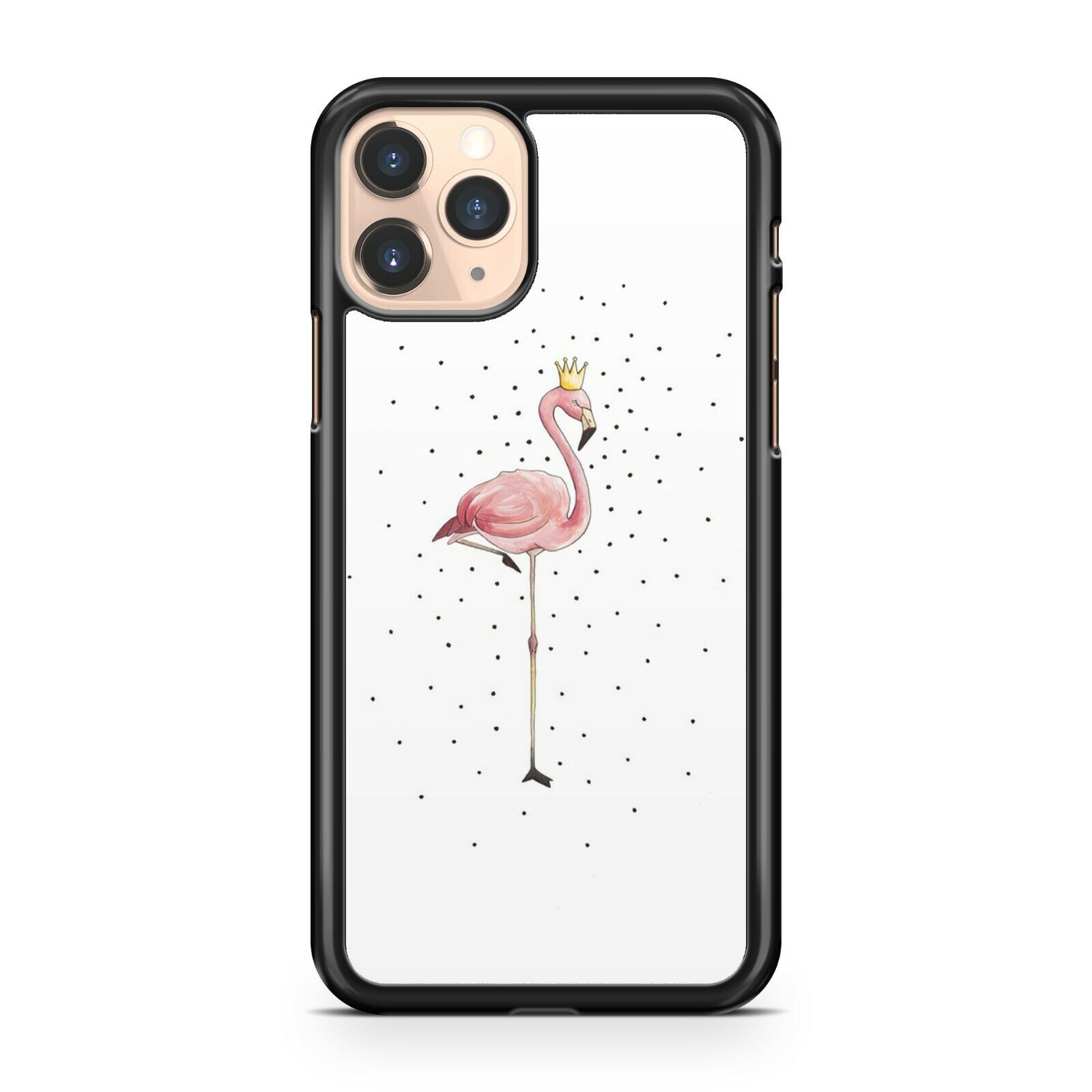 Majestic Flamingo Ostrich Bird Animal Black Lush Polka Dots Phone Case Cover