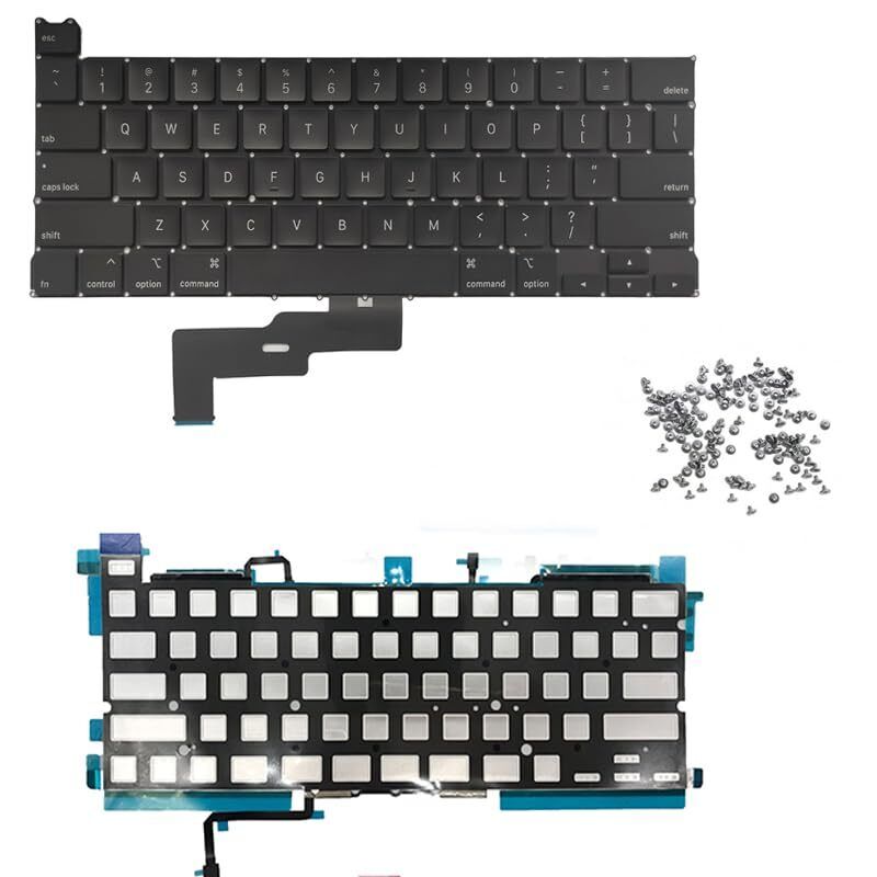 New Keyboard with Backlight + Keyboard Screws US Standard Replacement for MacBoo