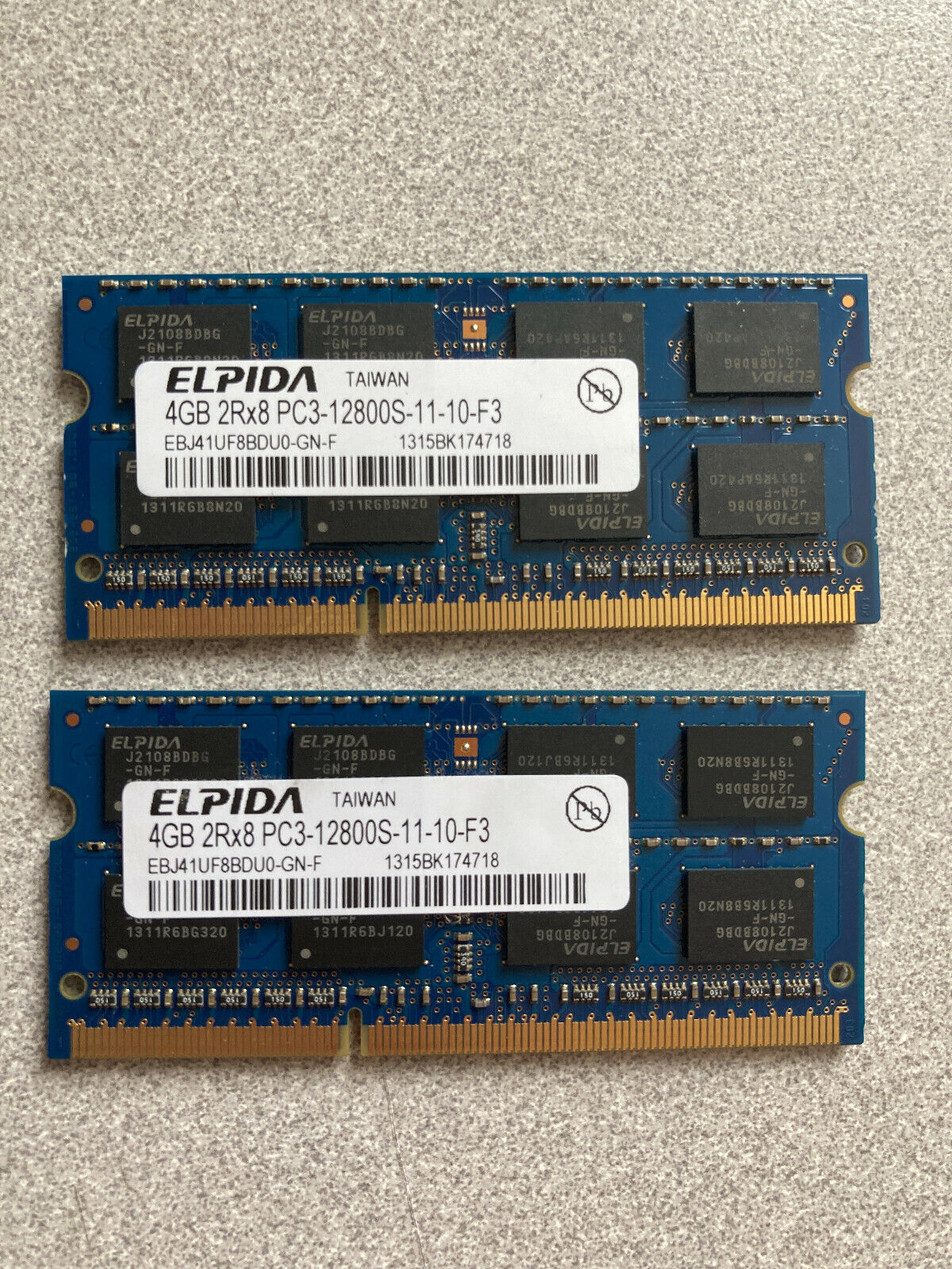 Macbook 8GB RAM ELPIDA 2x 4GB Memory PC3-12800S-11-10-F3 EBJ41UF8BDU0-GN-F 