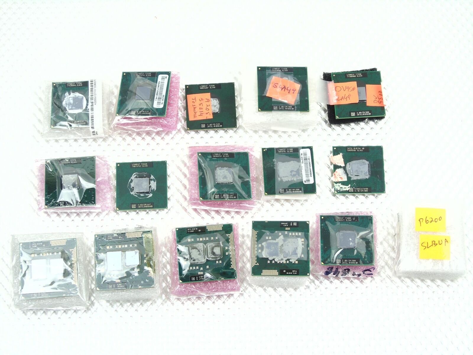 Lot of 16 - Laptop Intel CPU Processor - SLA4K, SLAVG, SLBUA, SLBWB (See List)