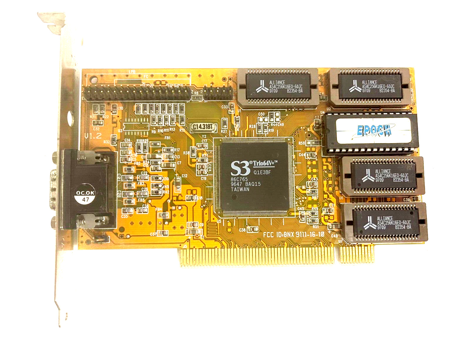 VINTAGE 1996 VIDEO TECHNOLOGY COMPUTERS S3 TRIO64V+ PCI 2 MEG VGA CARD MXB131