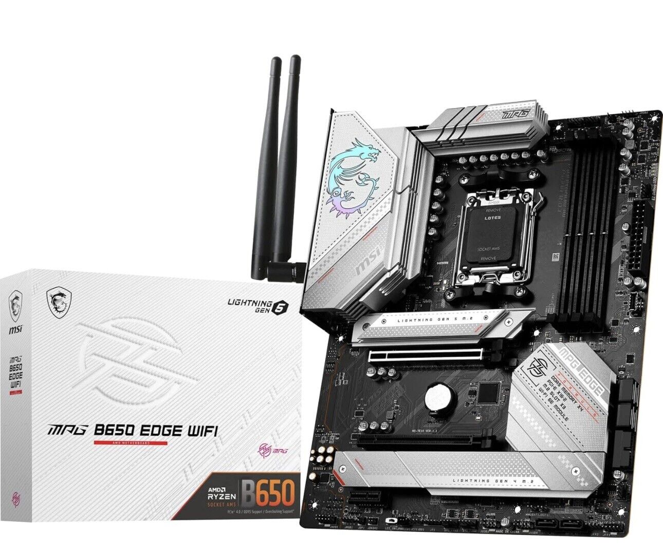 MSI MPG B650 Edge WiFi Gaming Motherboard (AMD AM5, ATX, DDR5, PCIe 4.0, M.2...)