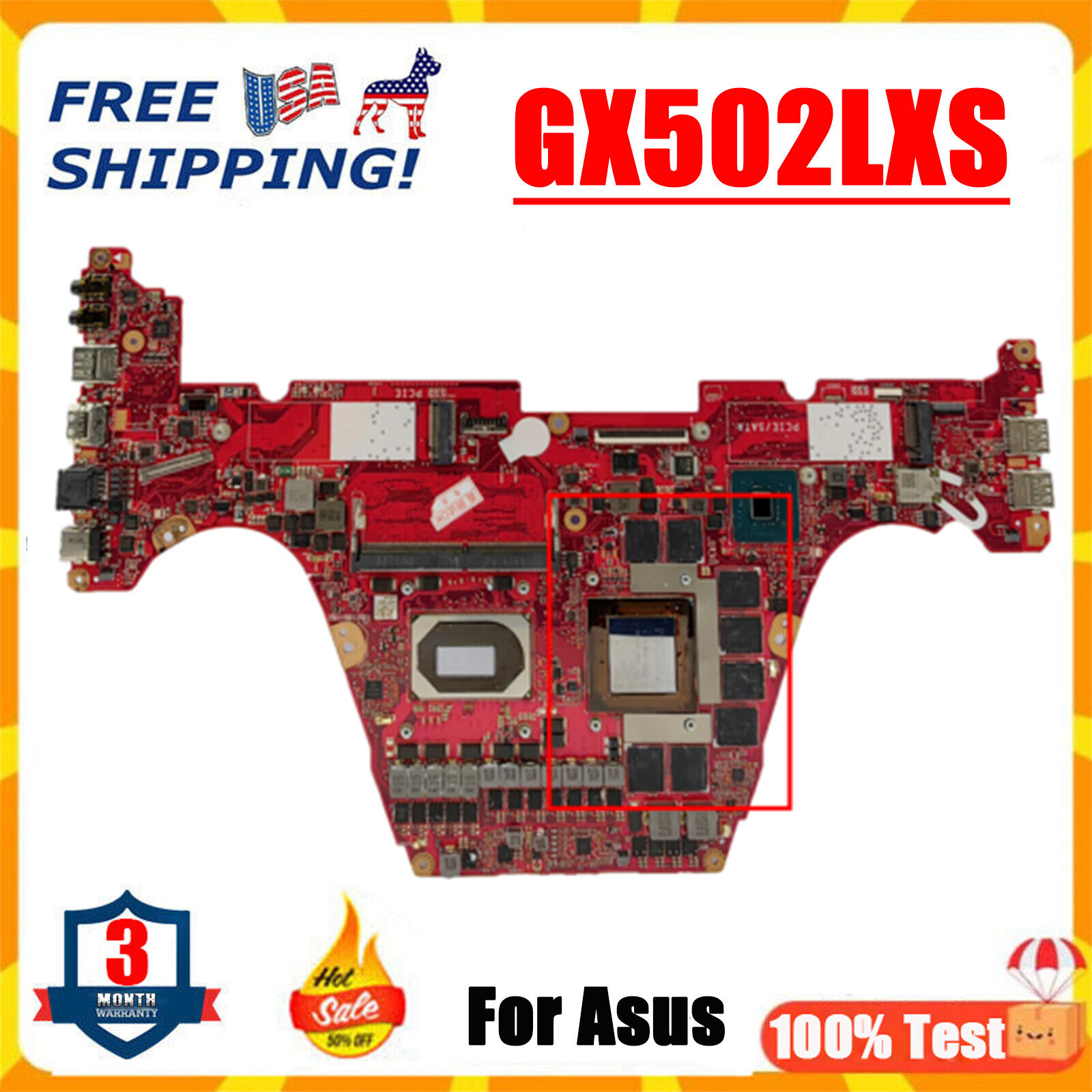 For ASUS GX502LXS GU502LV GU502LW GX502L Motherboard I7-10750H RTX2060 8GB-RAM