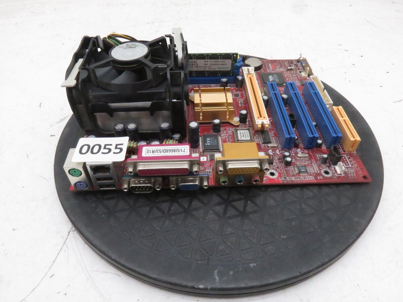 Biostar U8668-D Motherboard w/ Intel Celeron 1.7GHz 256MB Ram - Damaged Cooler