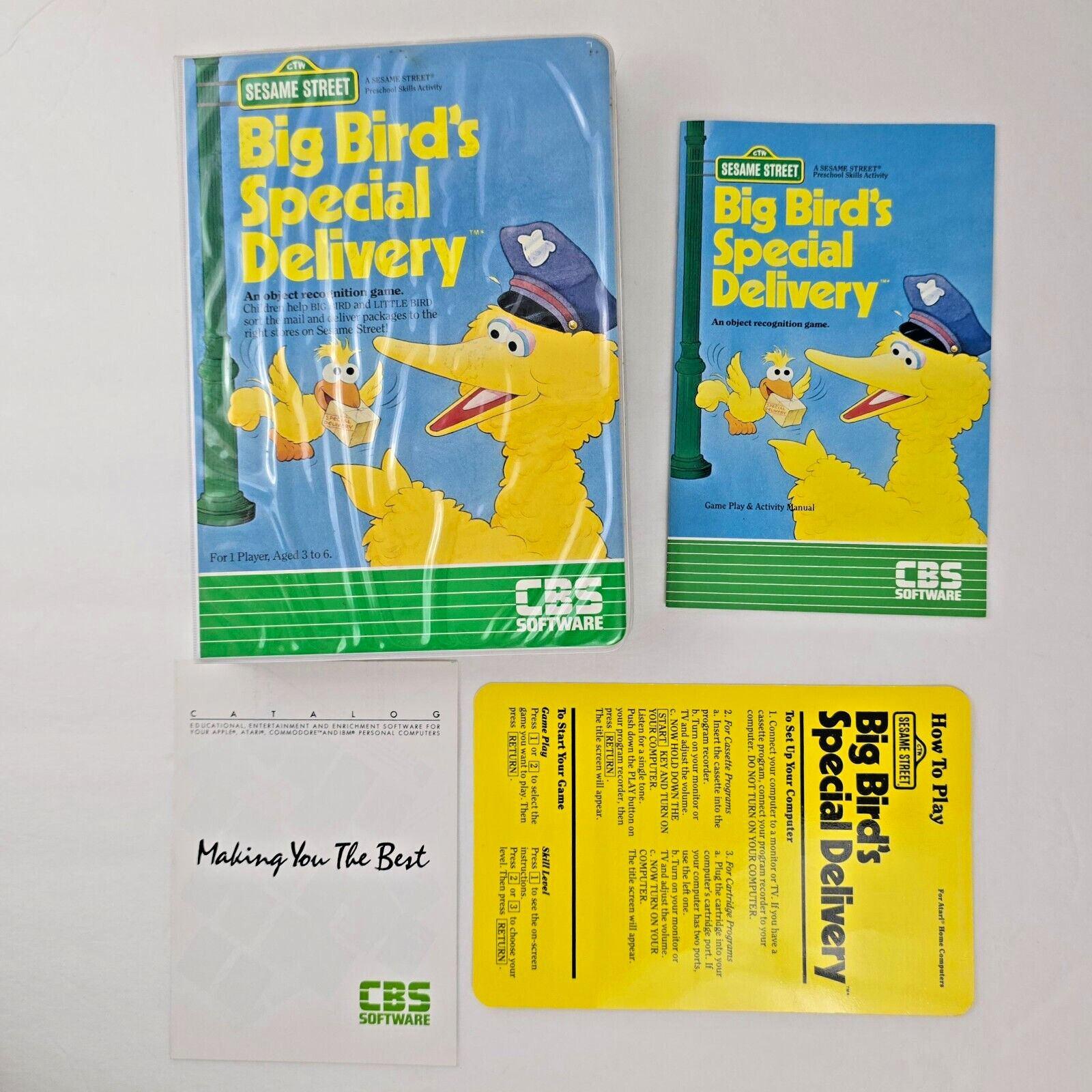 Big Bird's Special Delivery Video Game Works Vintage Atari 400/800/1200XL CBS