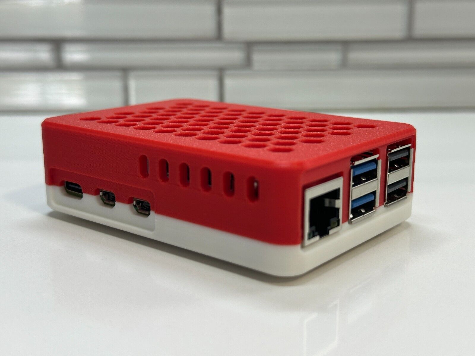 Custom 3D Printed Raspberry Pi 5 Case with Silicone Bumper Pads