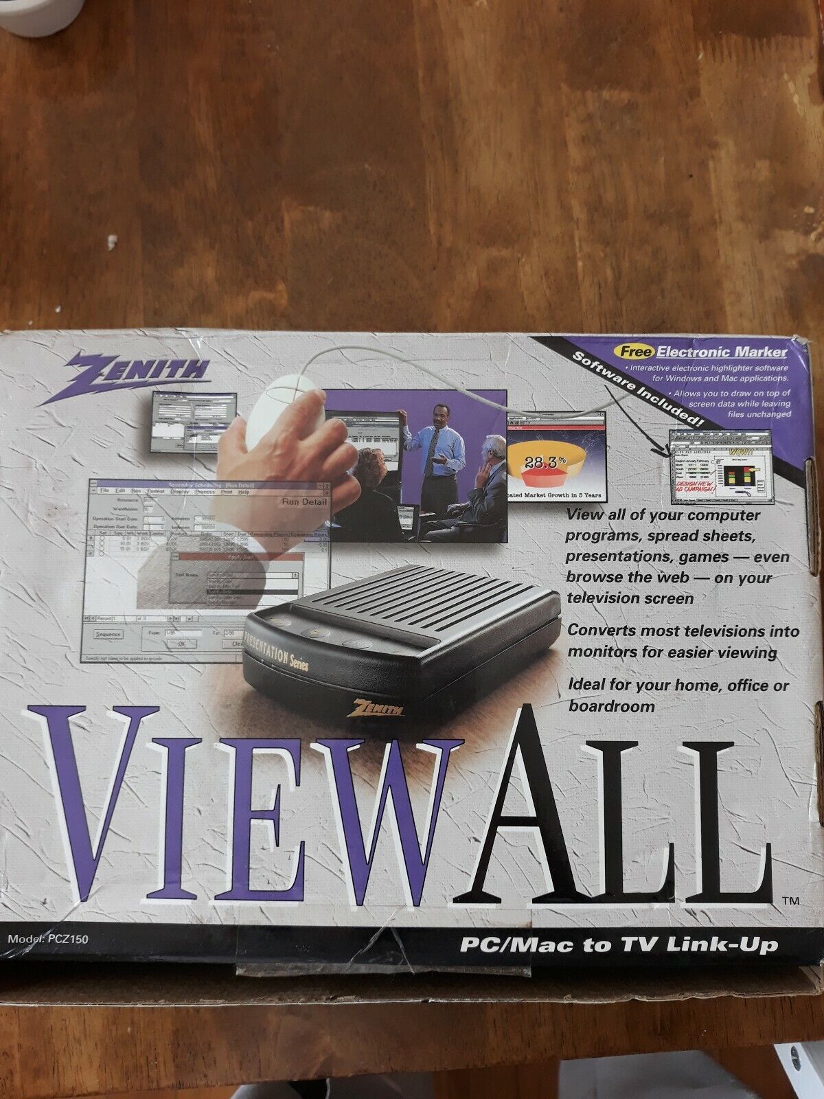 Vintage 1997 Zenith View All PC/Mac to TV Link Up PCZ150 NOB With Manual