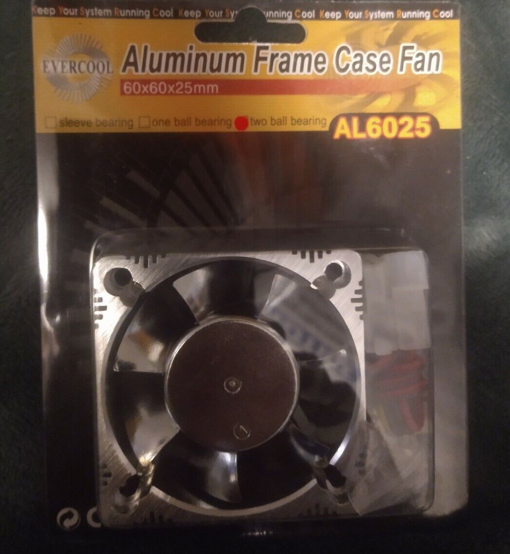 Evercool  Aluminum Frame 60mm x 60mm x 25mm Case Fan AL6025