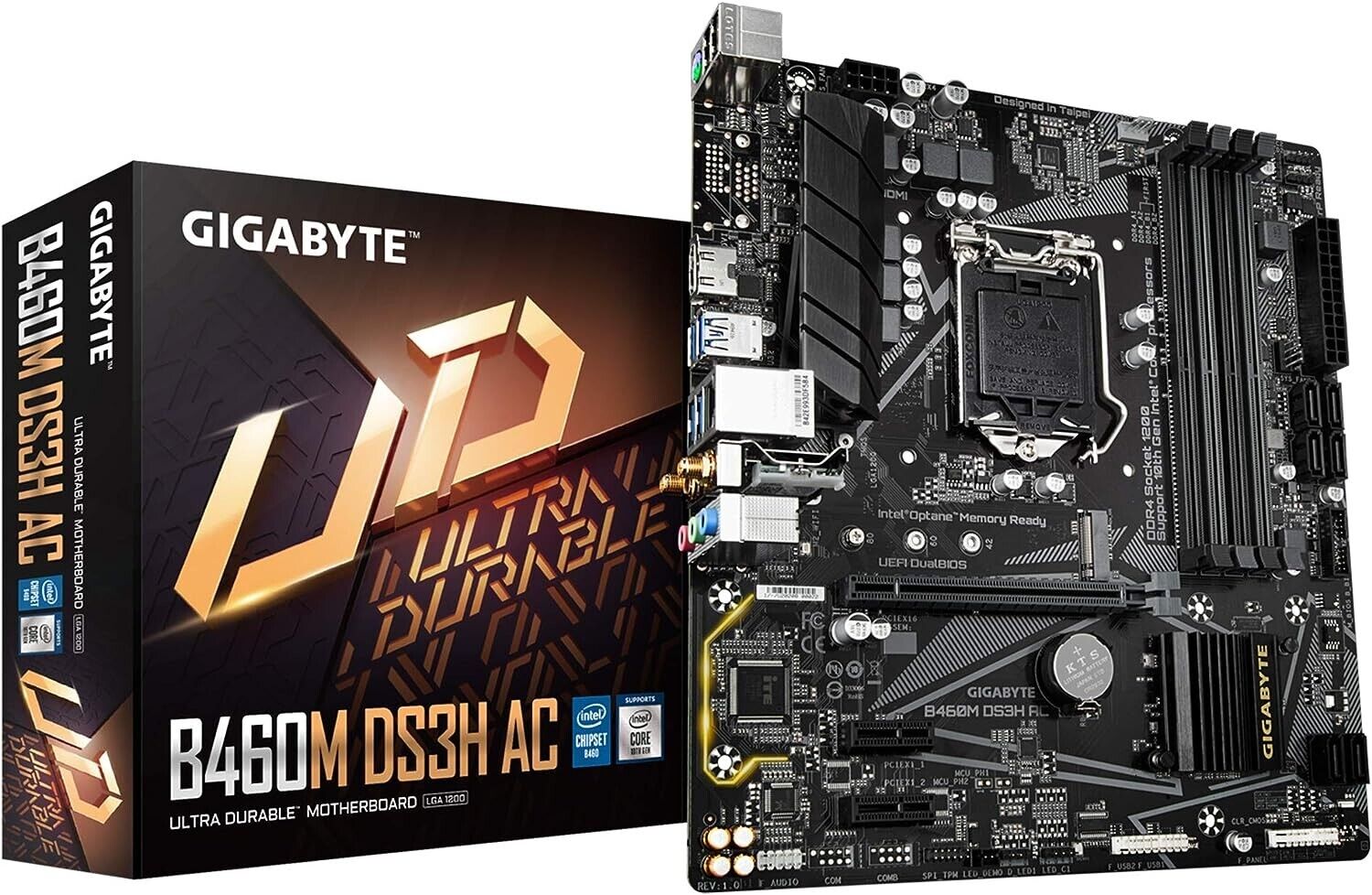 (Factory Refurbished) GIGABYTE B460M DS3H AC LGA 1200 Intel mATX Motherboard