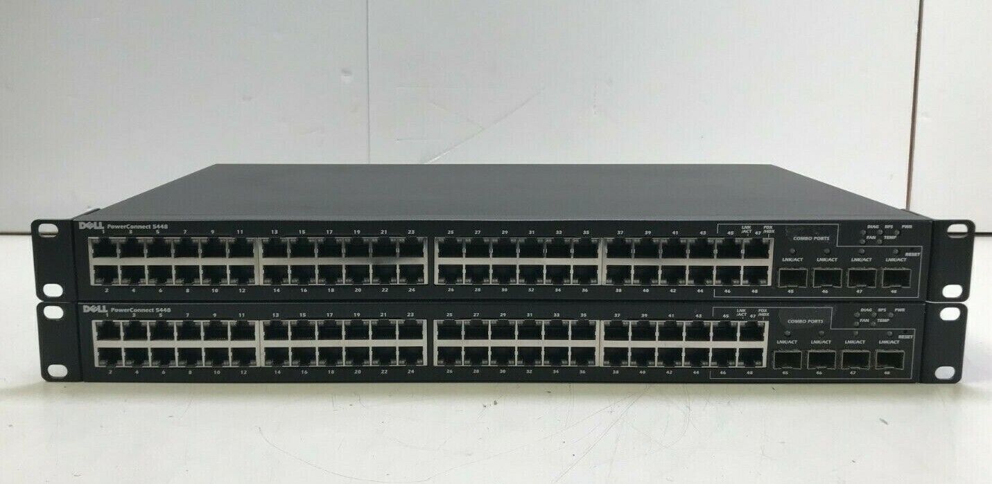 LOT OF 2 DELL PowerConnect 5448 48-Port Gigabit Ethernet Network Switch #1