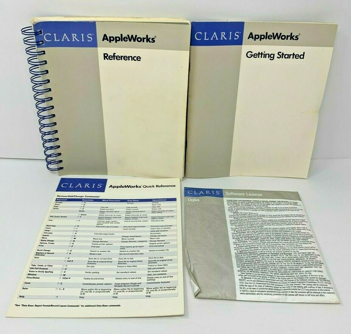 Apple II Claris Appleworks Software Vintage ProDOS 1989 Disks Guide Complete Vtg