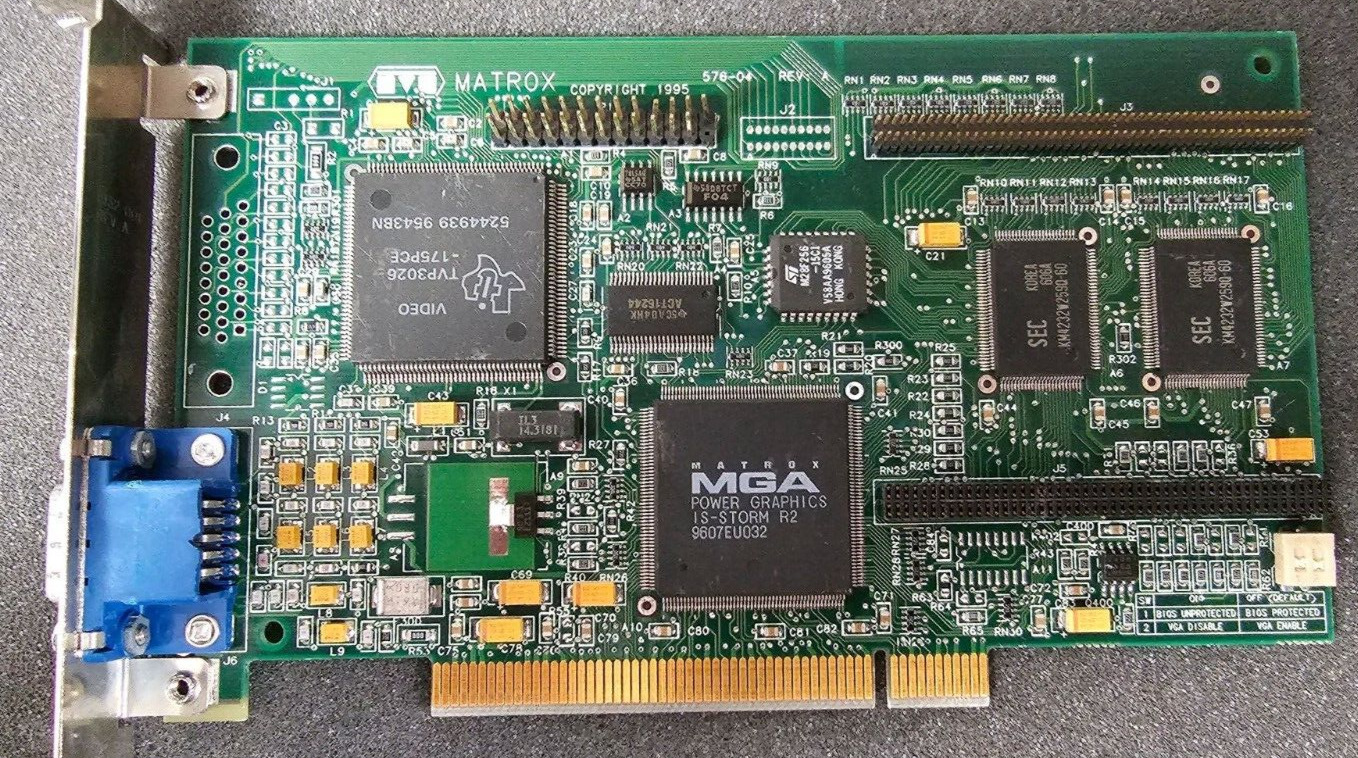 VINTAGE MATROX 576-04 REV.A PCI 2 MB VGA VIDEO CARD CANADA MGA TVP3026-175PCE