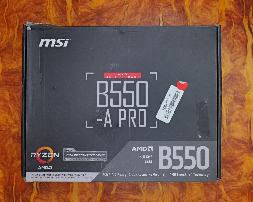 MSI B550-a Pro Socket AM4 AMD B550 Motherboard FOR PARTS/NOT WORKING READ DESCRI