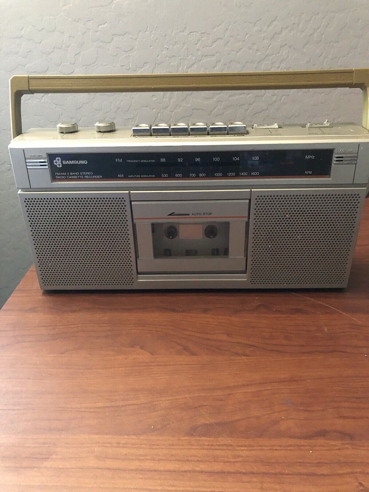 Vintage SAMSUNG ST-316A BoomBox Stereo Radio Portable Cassette Recorder Works 