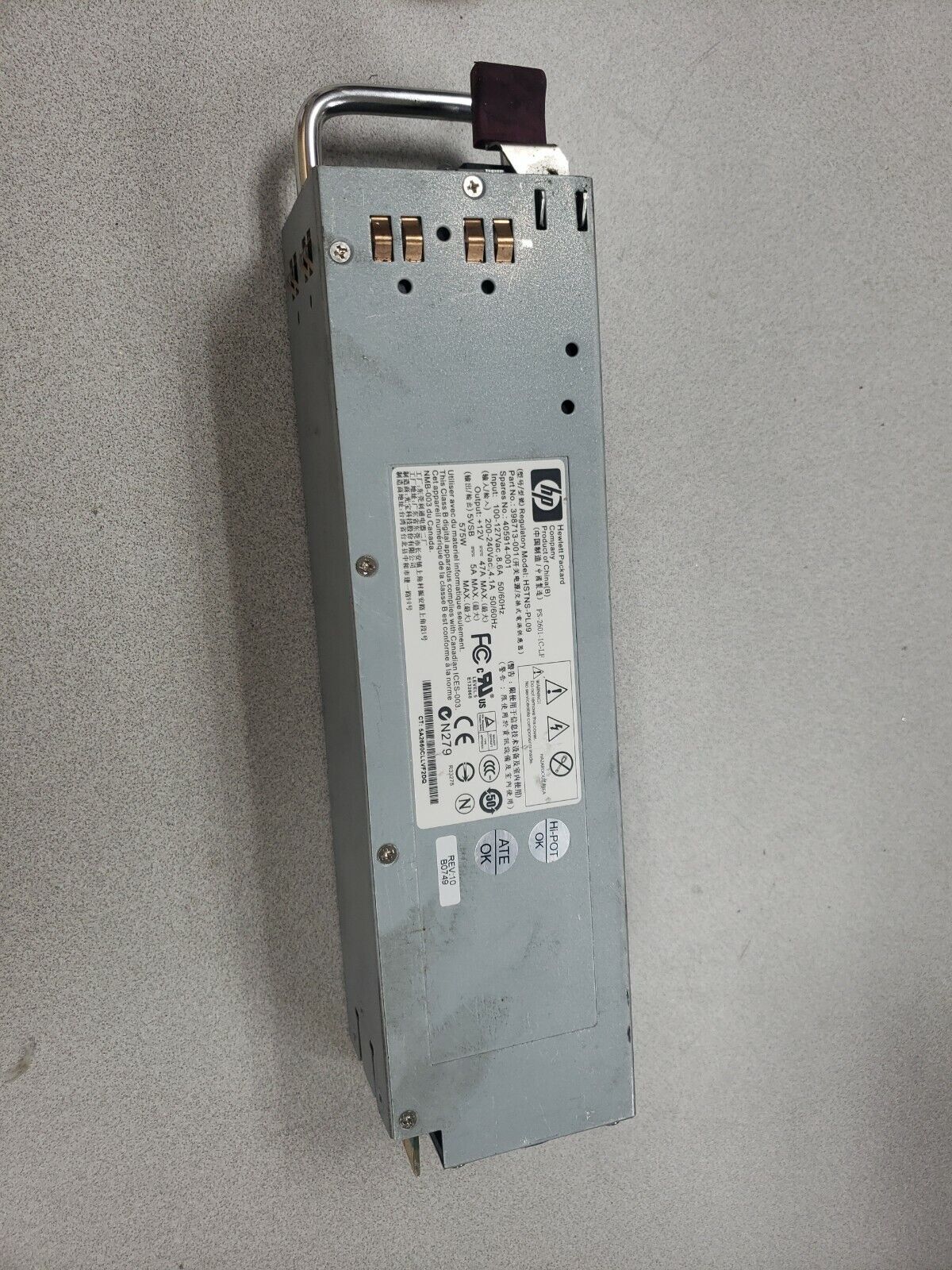  HP 398713-001 405914-001 575W HSTNS-PL09 AC Power Supply 