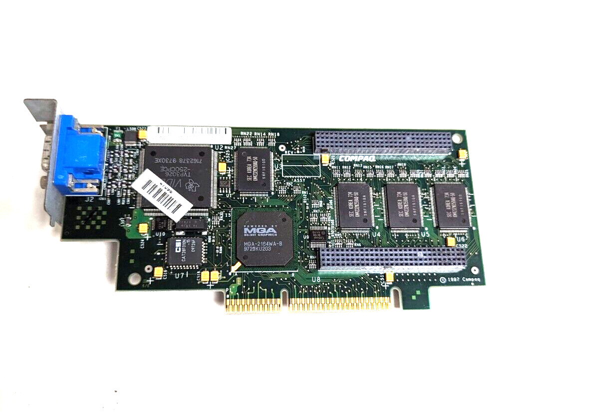 Rare Compaq 64 bit VGA PCI Card with Texas Instruments and MGA -2164WA chips