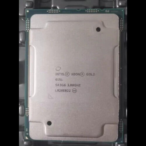 Intel Xeon Gold 6151 Processor 3.0GHz~3.40GHz 18Core 36Threads LGA3647 CPU