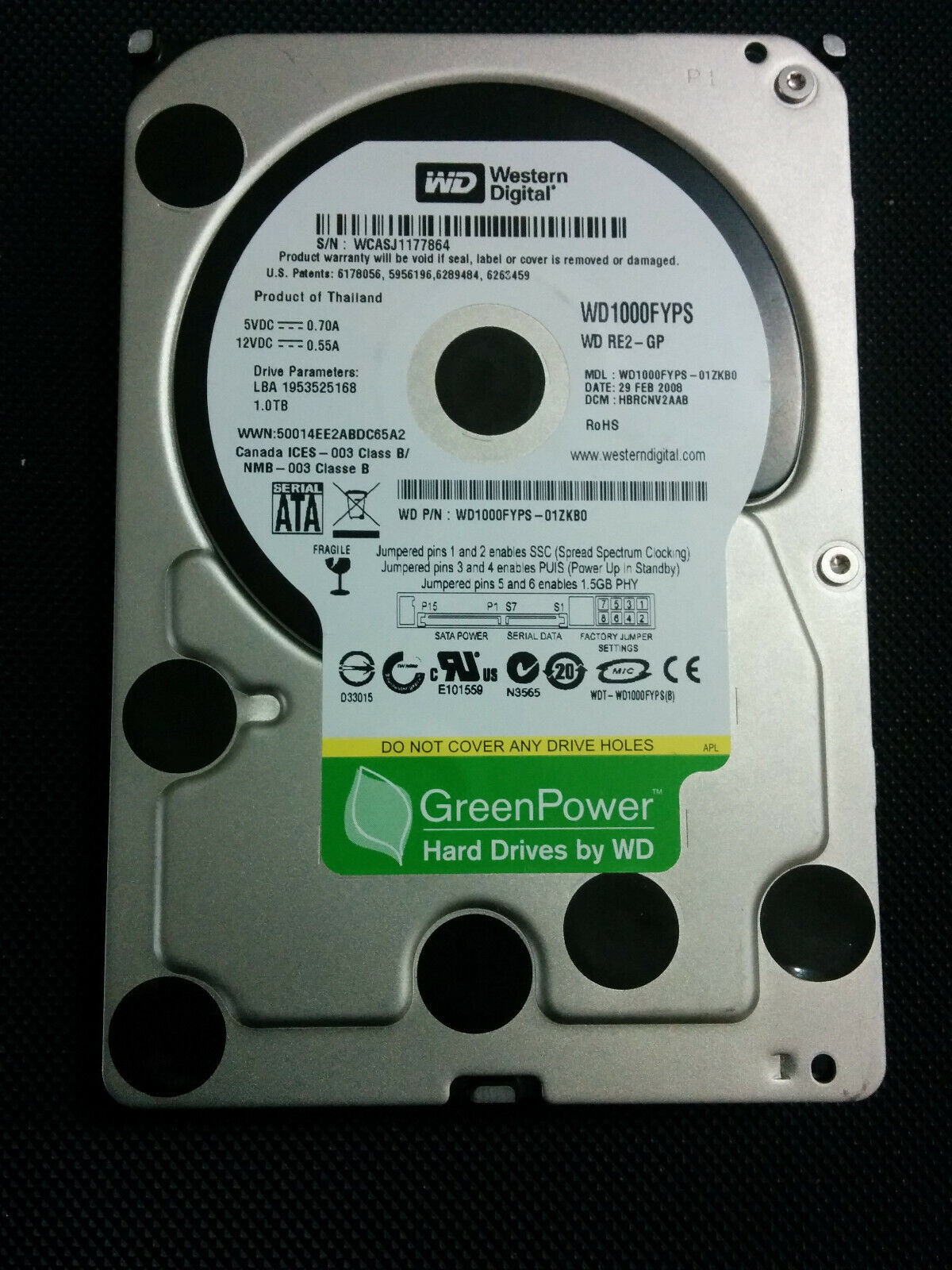 Western Digital RE2-GP 1000GB Internal 7200RPM 3.5\
