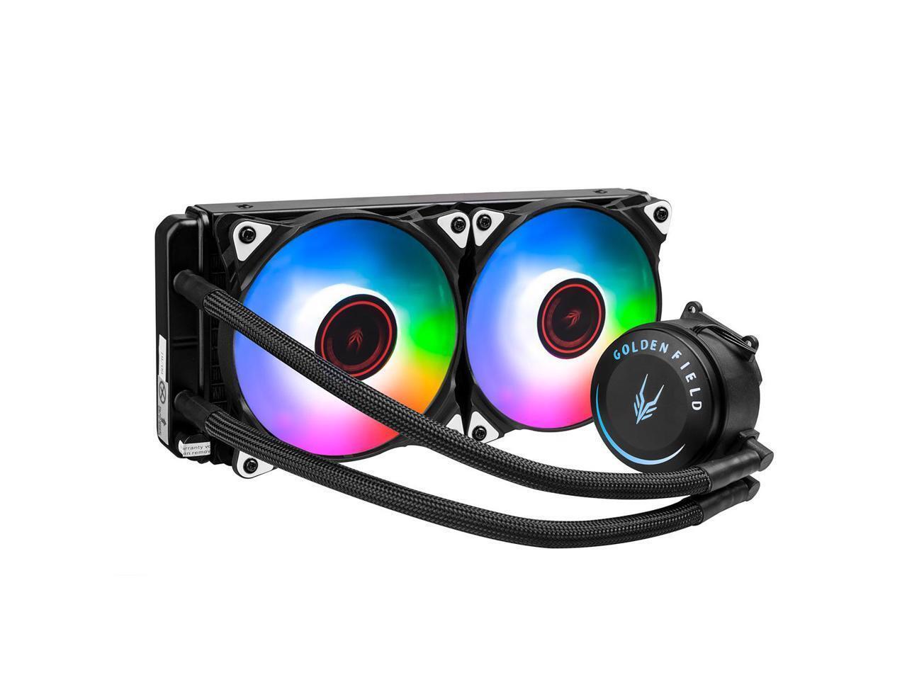 GOLDEN FIELD SF240 RGB 240mm Radiator Water Cooling Cooler System AMD Intel C...