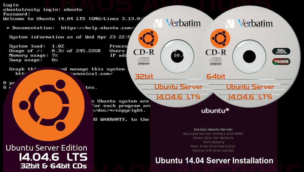 UBUNTU SERVER LINUX INSTALL CD & DVD Editions
