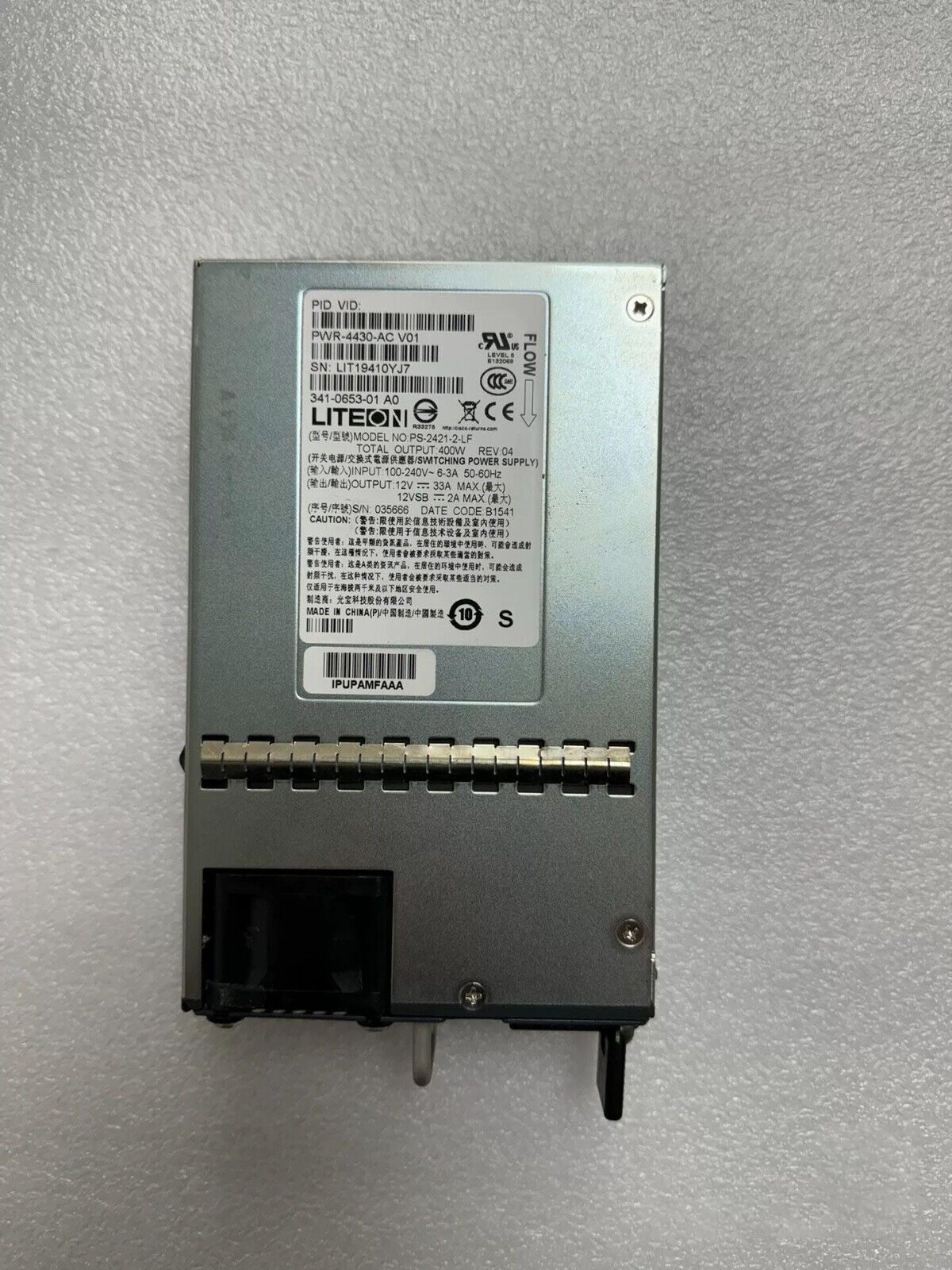 1pcs Cisco PWR-4430-AC Power Supply 341-0653-01 for ISR 4431 series Router
