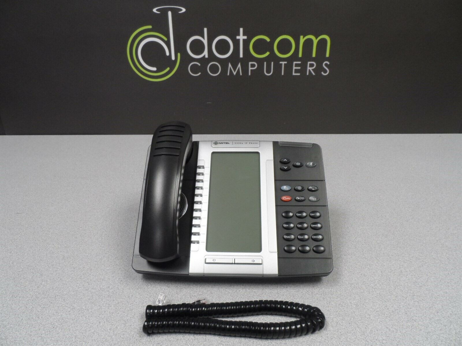 Mitel 5330e IP5330e VoIP Black Display Phone 50006476 Back Lit Curly Dual Mode