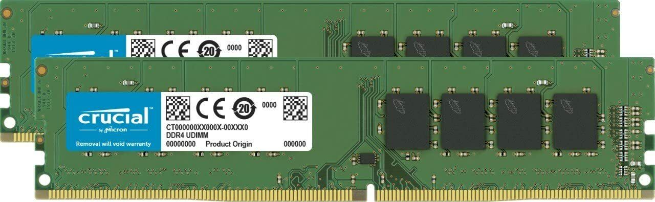 Crucial 32GB Kit 2x 16GB DDR4 3200 Mhz PC4-25600 Desktop Memory CT2K16G4DFRA32A