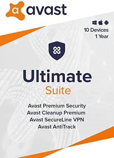AVAST ULTIMATE 2021 - FOR 10 DEVICES - 1 YEAR - INCLUDES VPn - DOWNLOAD