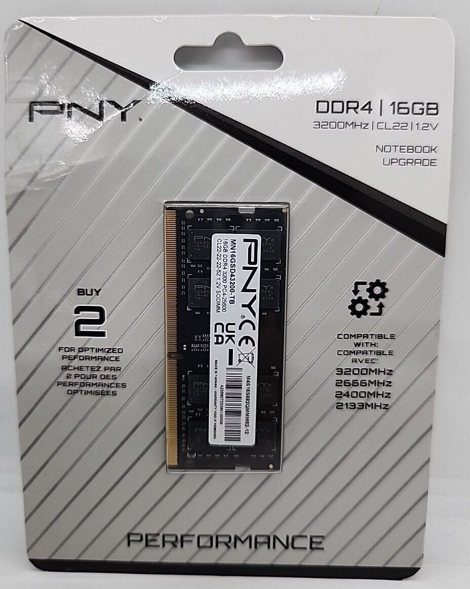 PNY Performance 16GB PC4-25600 DDR4-3200 SO-DIMM Memory Module - MN16GSD43200-TB