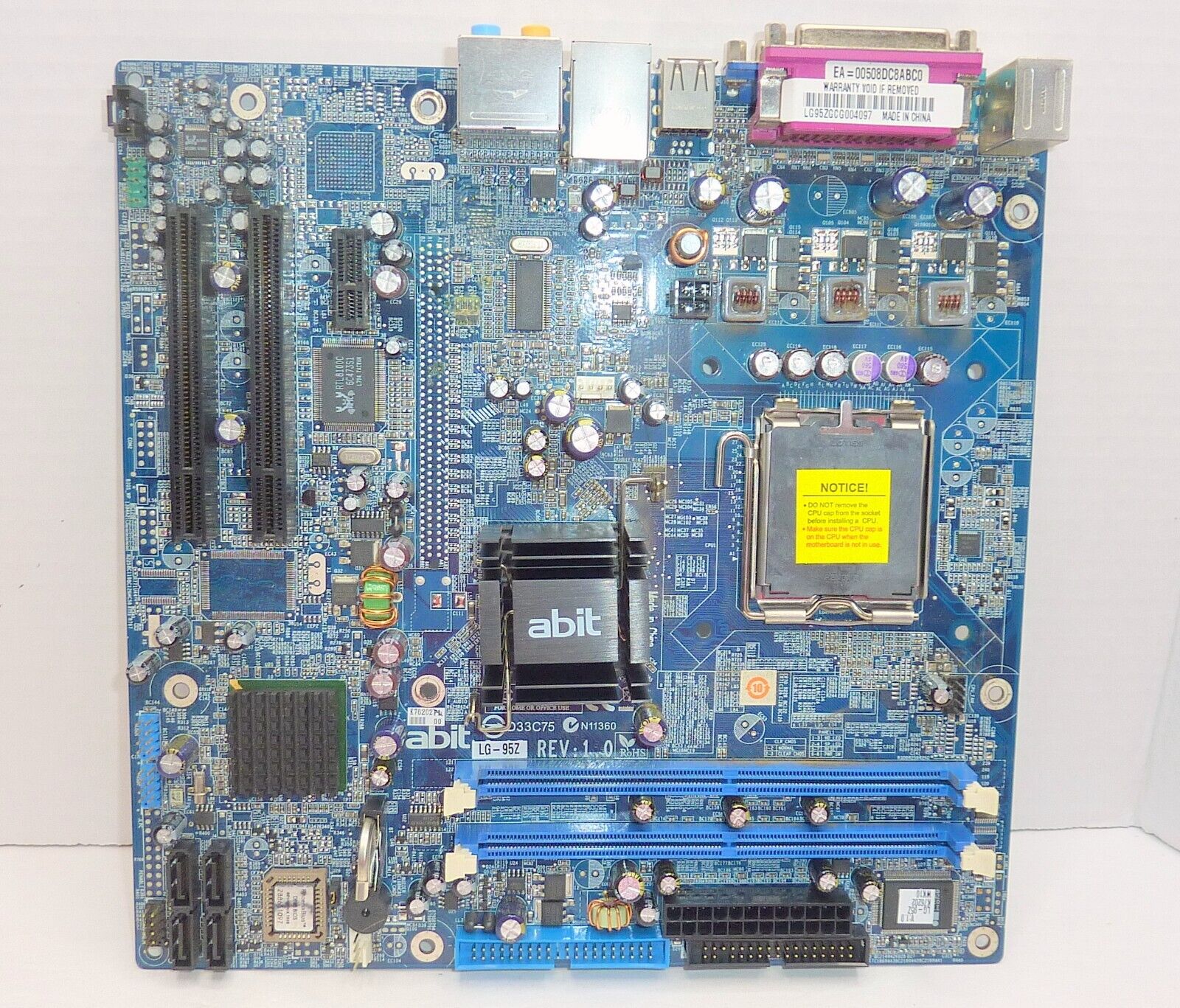 Intel 945GZ  Excellent  Micro ATX Motherboard  ABIT LG-95Z LGA 775 See Photos