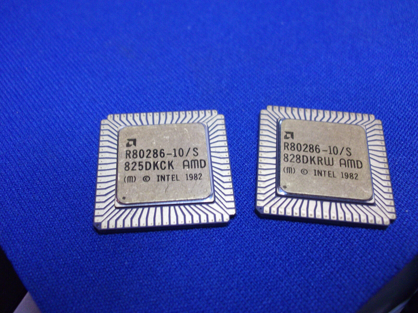 QTY-1 R80286-10/S AMD 10MHS Vintage 1988 Rare CPU Gold 68-PIN LCC New R80286