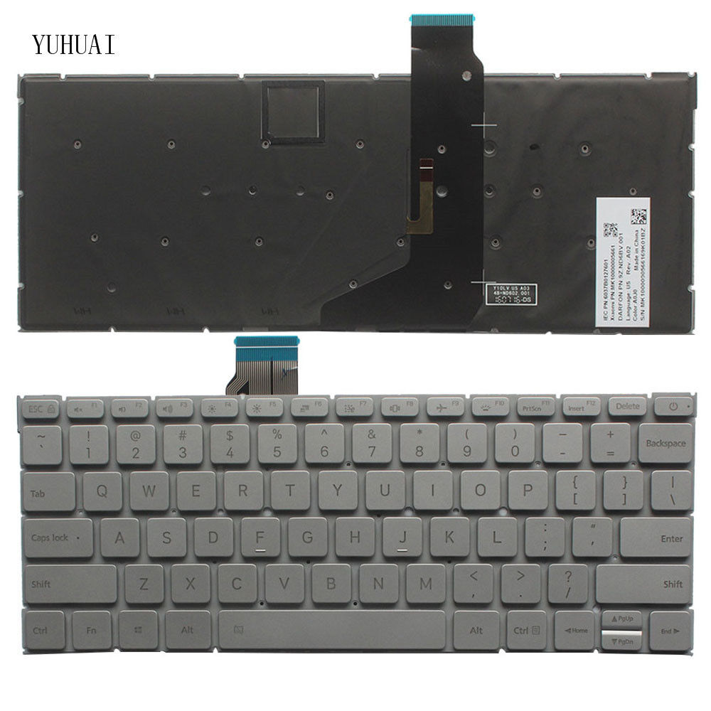 Original New for Xiaomi Air 12.5 9Z.ND6BV.001 US Backlit Keyboard Silver Color