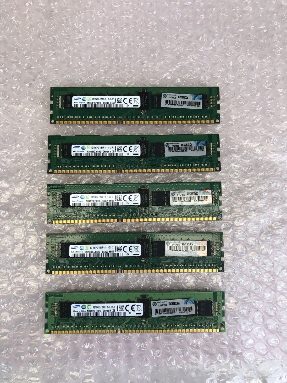 40GB (5x8GB) 1Rx4PC3-12800R [HP:647651-081] Samsung Ram