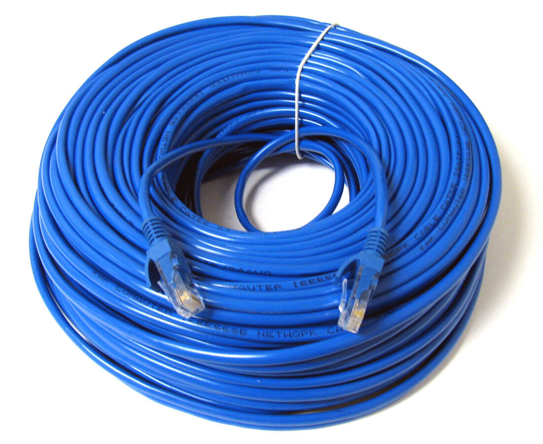 NEW 100FT 100 FT ETHERNET NETWORK BLUE CAT5 CAT5E CABLE US SELLER FAST SHIPPING