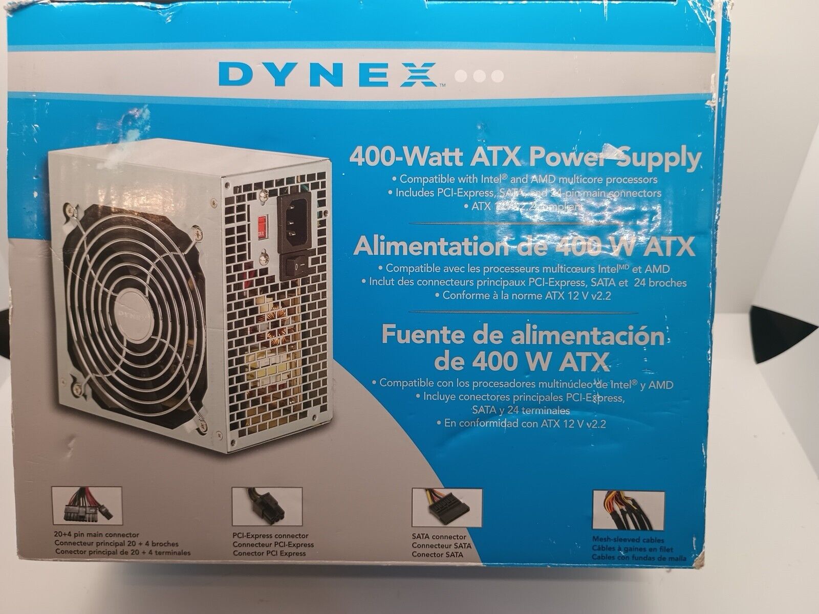 Dynex 400 Watt ATX CPU Computer Power Supply, DX-400WPS Never Used Open Box