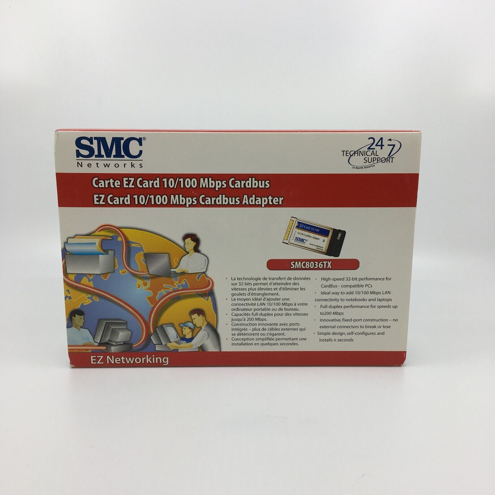 SMC Networks EZ Card 10/100 Mbps Cardbus Adapter EZ Networking SMC8036TX New NIB