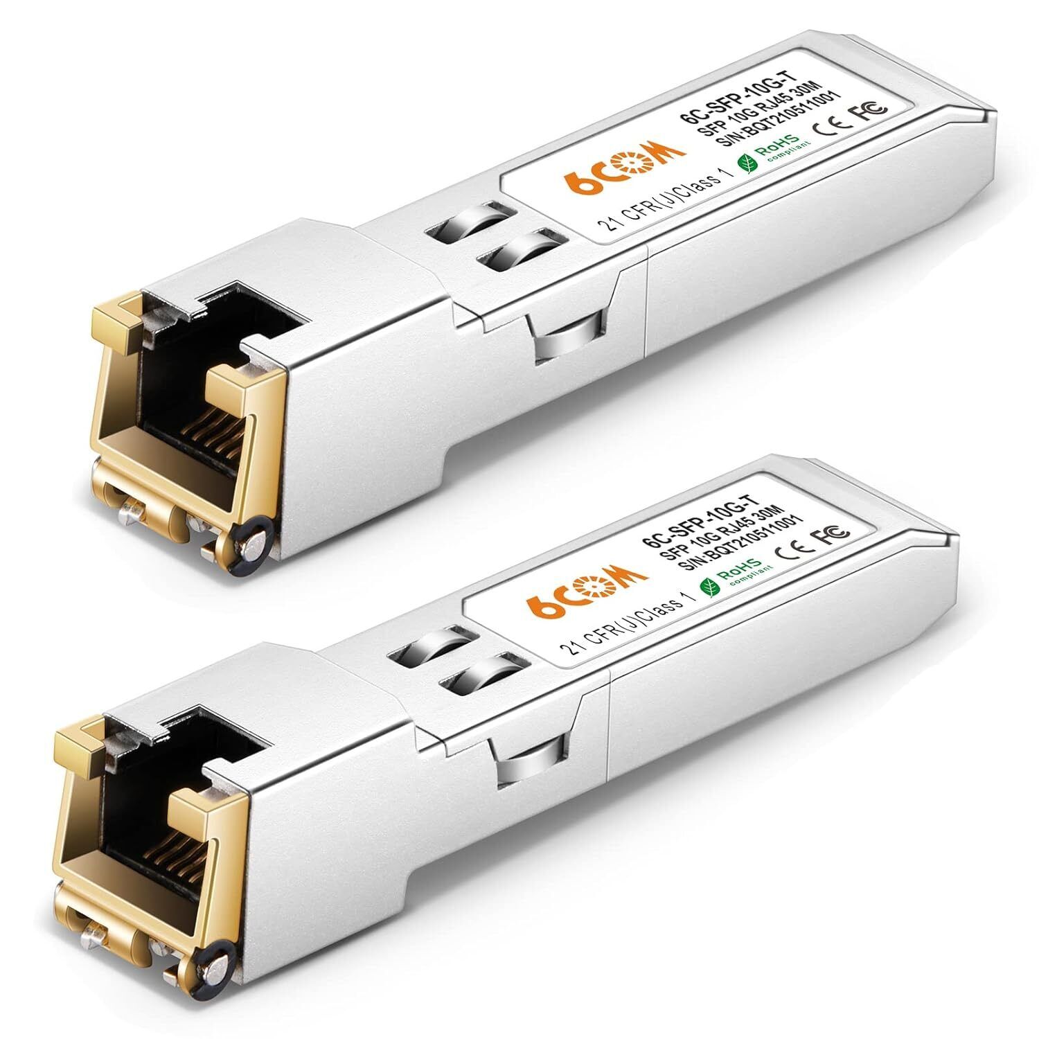 2Pack 10Gbase-T Sfp+ Transceiver, 10G T Sfp+ Rj45 Copper Module For Cisco Sfp-