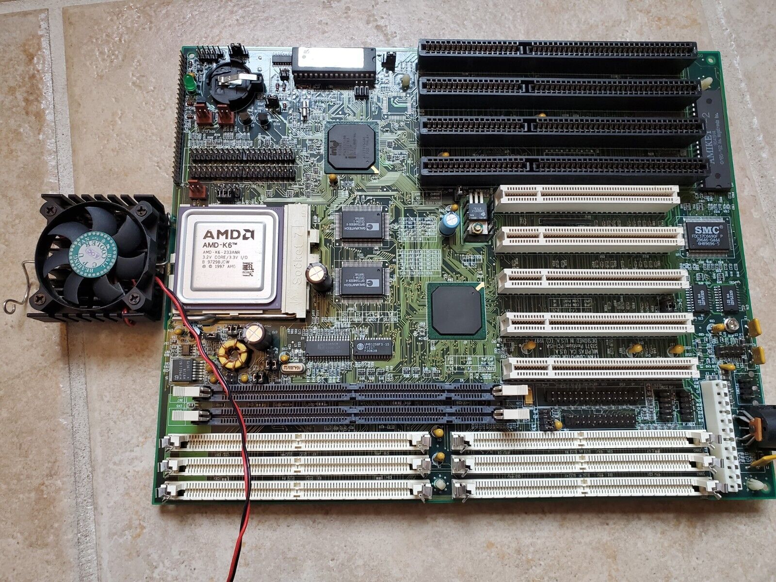 Tyan Titan Turbo Motherboard Unknown Model w/ AMD Socket 7 K6 Processor w/ RAM