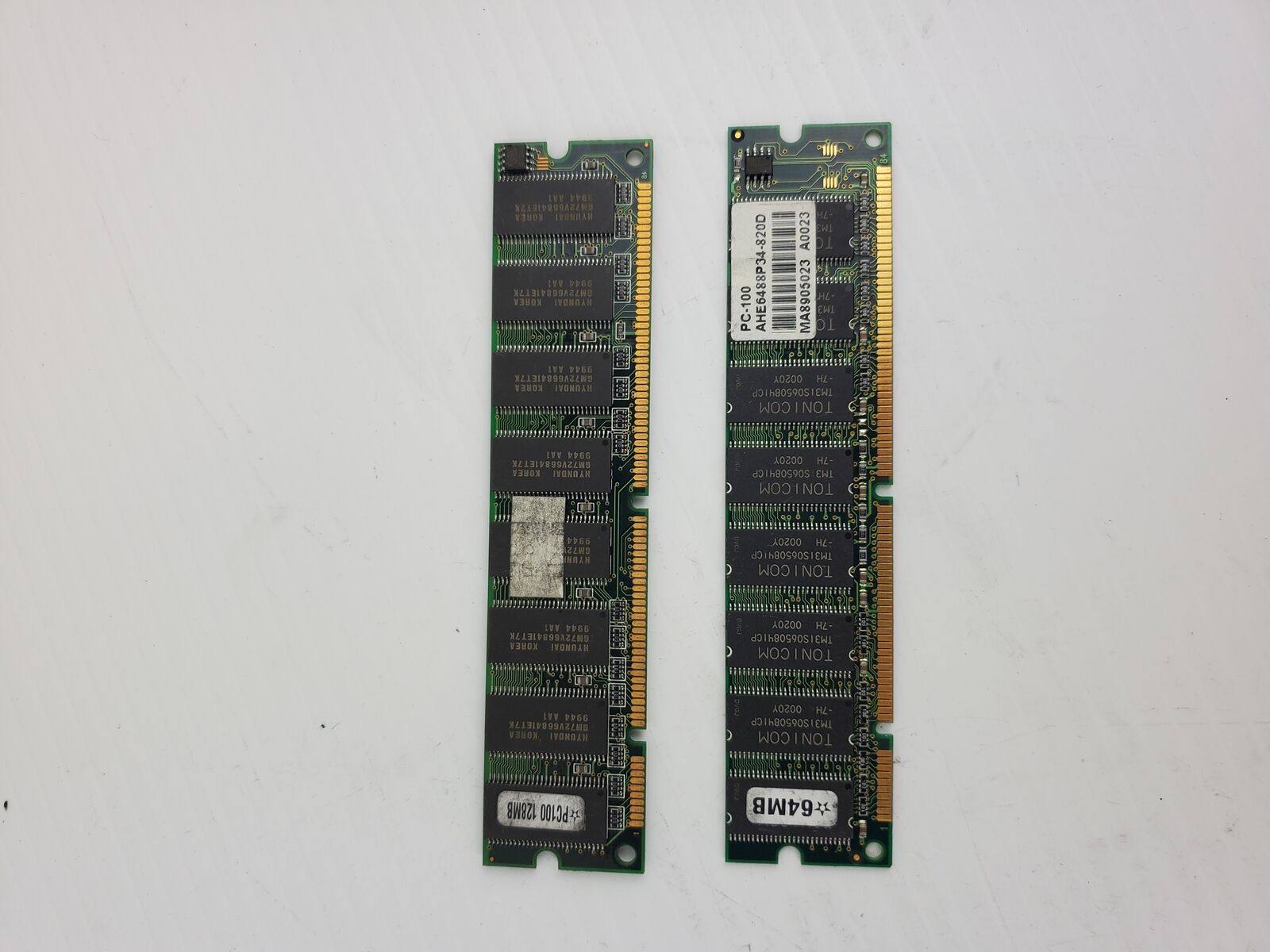 Hyundai GM72V66841ET7K RAM Memory PC100 128MB and 64MB (Lot of 2)