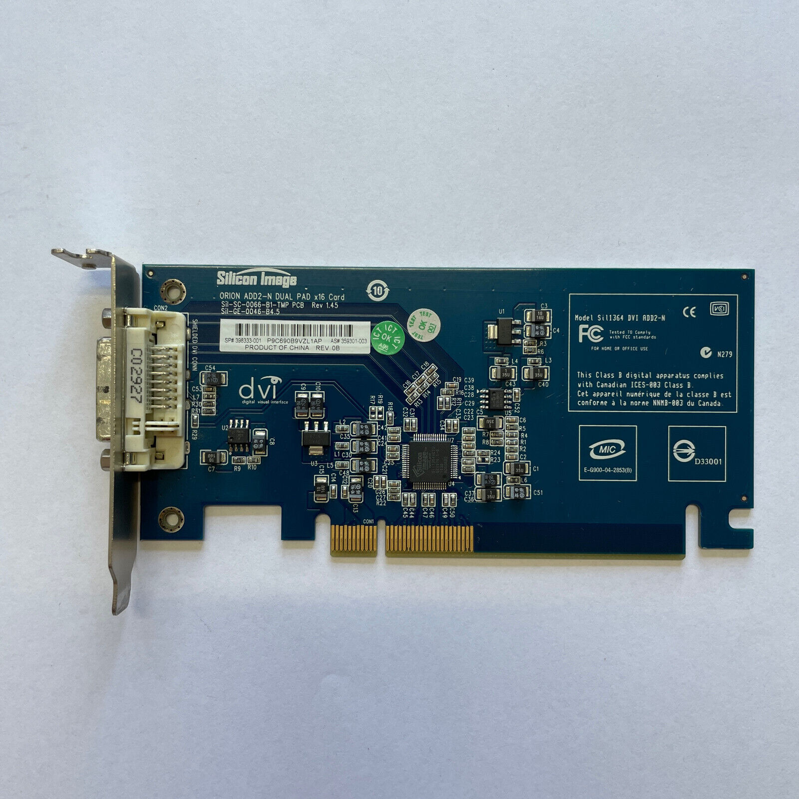 Silicon Image DVI Graphics Add-on Card PCIe x16 Sil1364 ADD2-N HP 398333-001