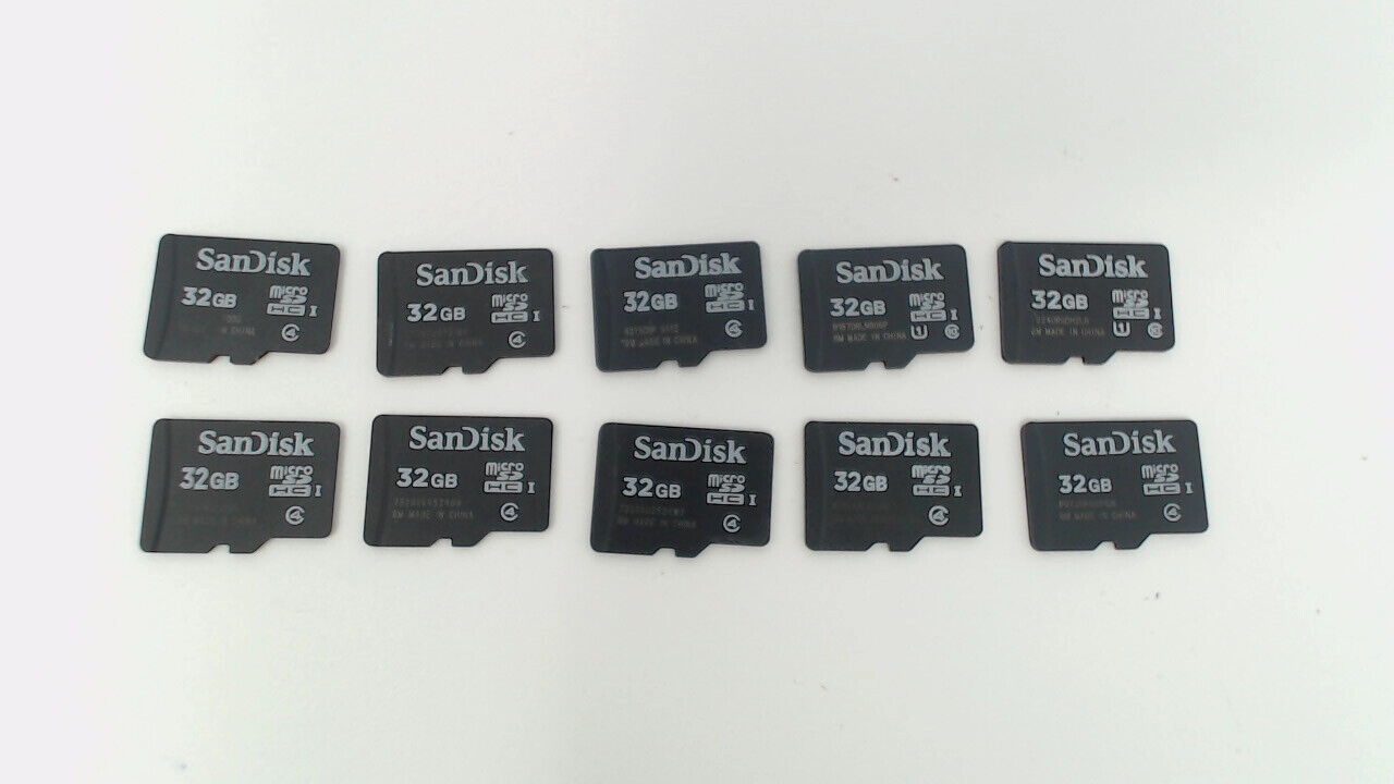 Lot of 10 - 32GB Sandisk Micro SD Memory Cards