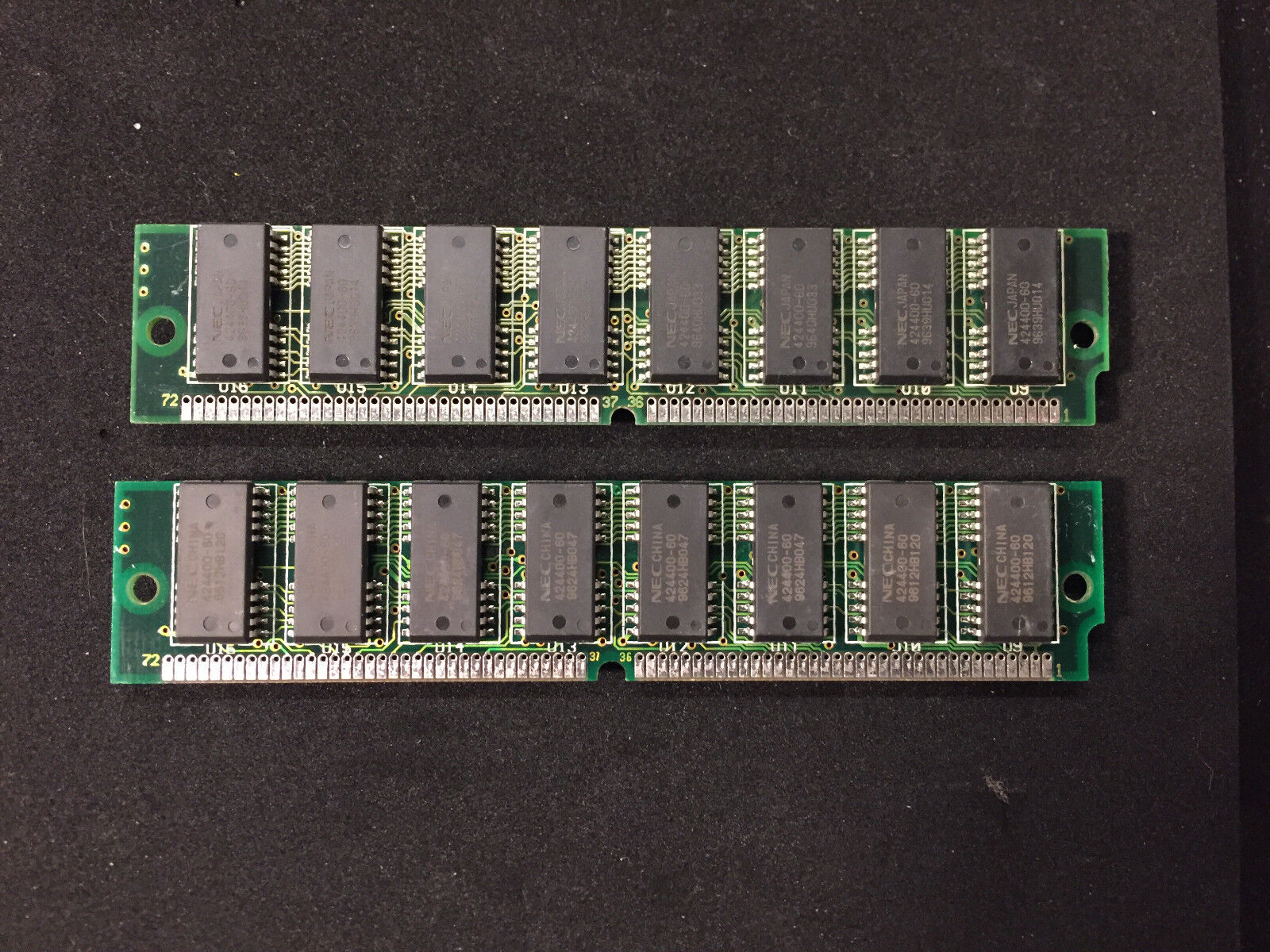 2x 8MB 2Mx32 EDO 72-pin Non-Parity 60ns 16-Chip RAM SIMM Memory 16MB