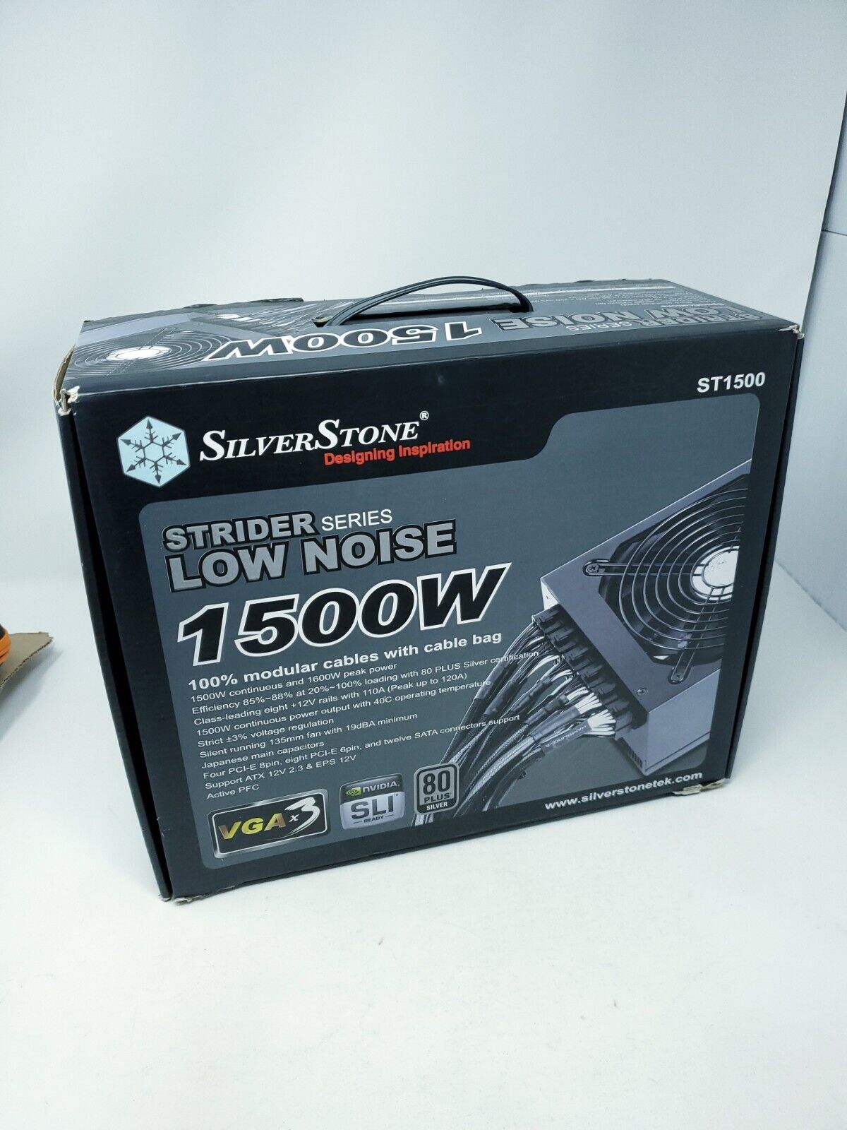 SilverStone ST1500 Strider Series 1500W 80 Plus Silver Box & Manual 