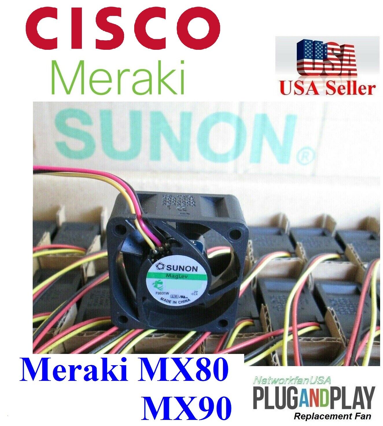 1x New OEM fan for Cisco Meraki MX80 A80-17100 MX90 A80-17200