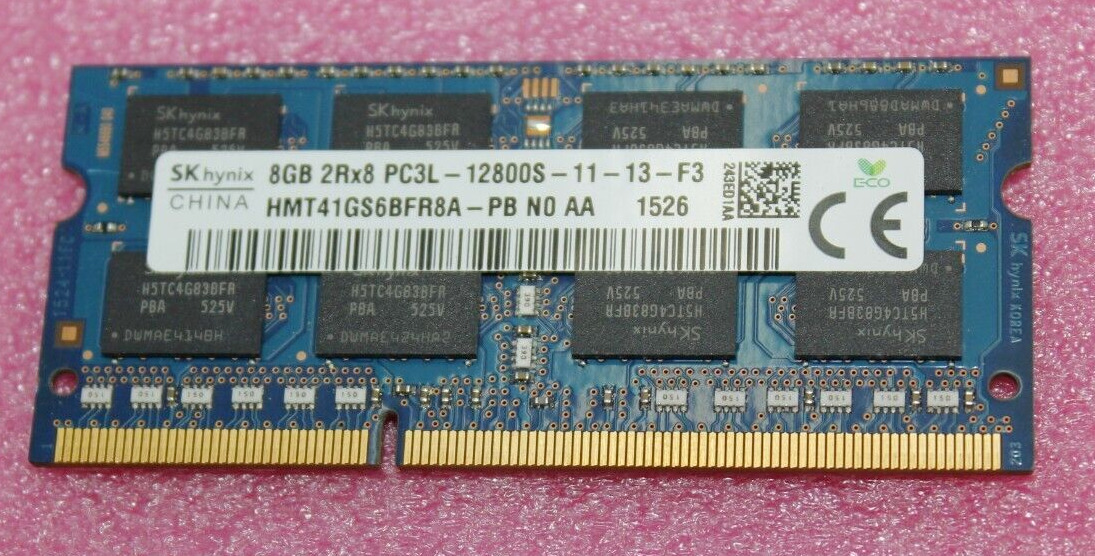 HMT41GS6BFR8A-PB SK Hynix 8 GB 2Rx8 PC3L-12800S DDR3 Laptop Memory Ram