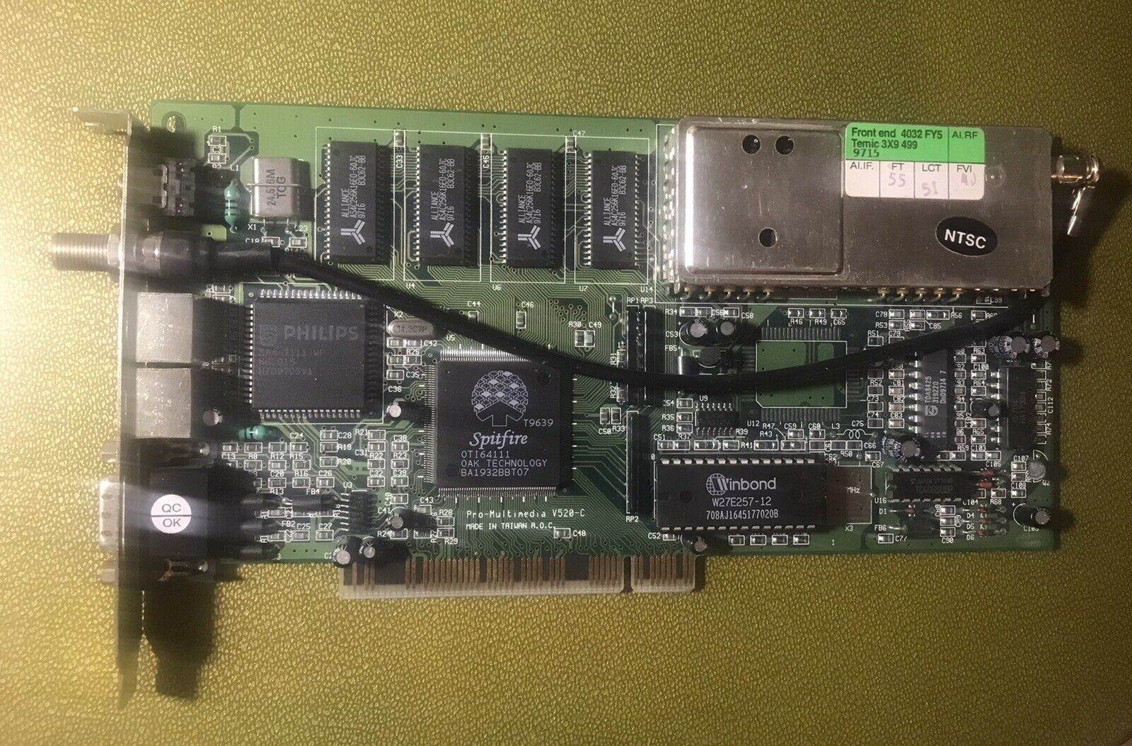 Vintage Spitfire PCI VGA Video Card With TV Tuner