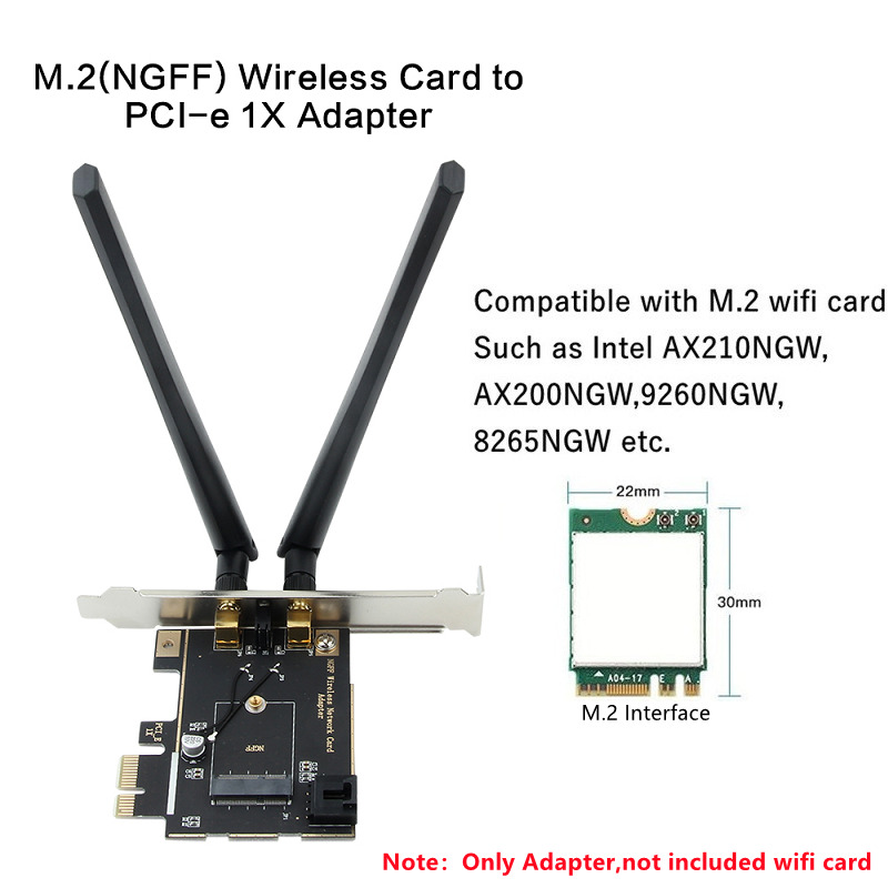 M.2 NGFF to PCI-E X1 Desktop wifi Adapter Converter For Intel wifi Wireless Card