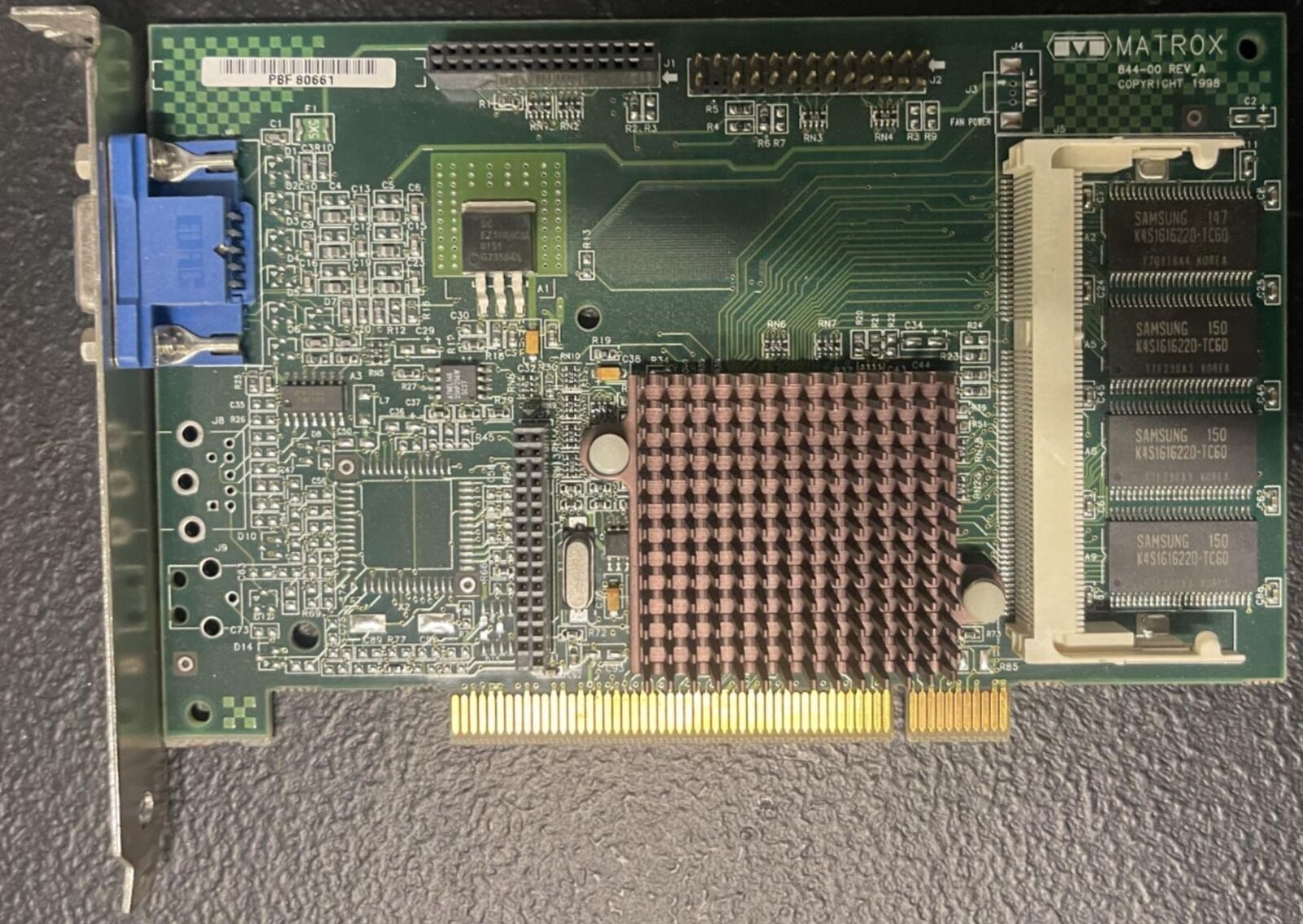 Matrox 844-00 Rev. A MGI G2+/MILP/8D/IBM PCI Video Graphic Card