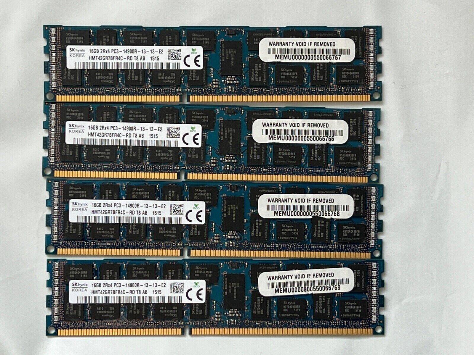 Hynix 4x16GB 2Rx4 PC3-14900R DDR3 1866MHz 1.5V ECC REG RDIMM Memory RAM 47J0225